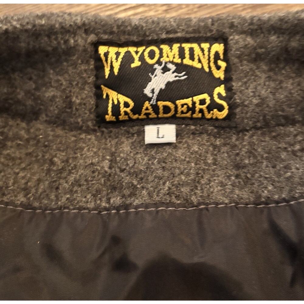 Wyoming Traders Mens Vest 100% Virgin Wool Size L Western Cowboy Rodeo Gray - Picture 5 of 10